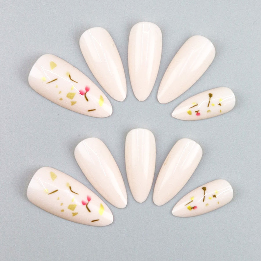 Long Gold Foil Fragments Retro Nail Art Patch Fashion Wear Armor