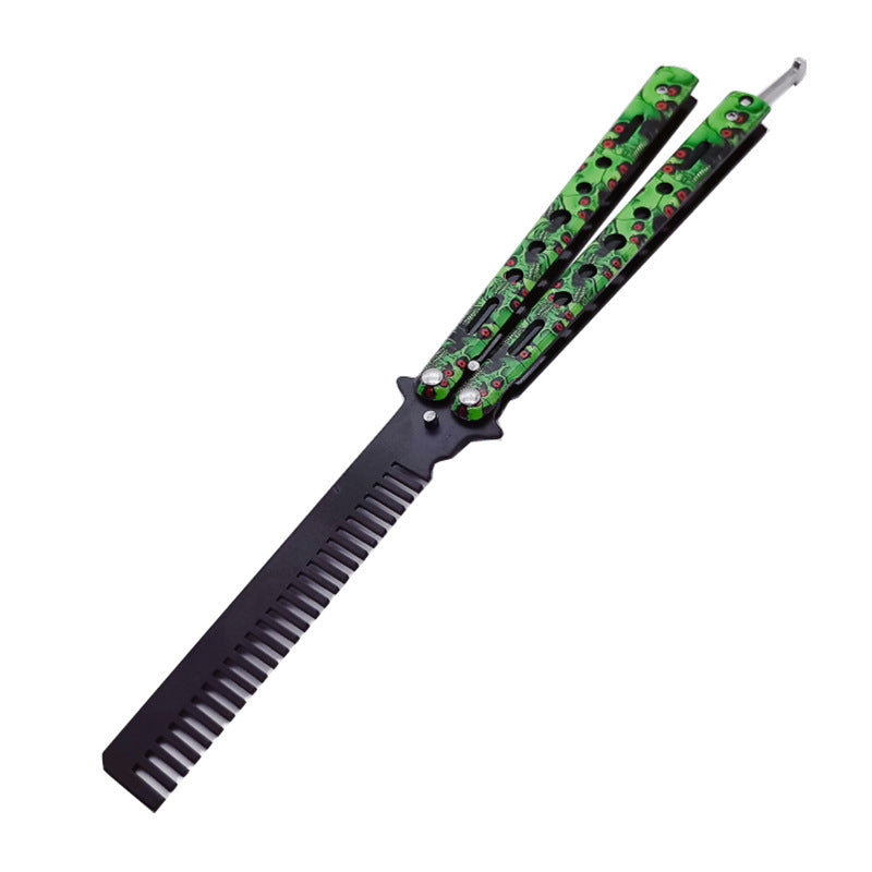 Butterfly Folding Knife Not Open Blade 3D Practice Butterfly Comb