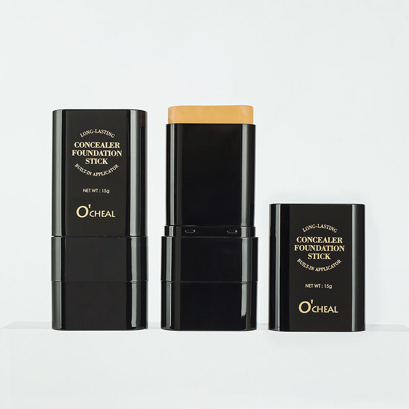 Makeup Concealer Smear-proof Makeup Liquid Foundation Powder Puff Brush Solid Foundation Cream Two-in-one English Version