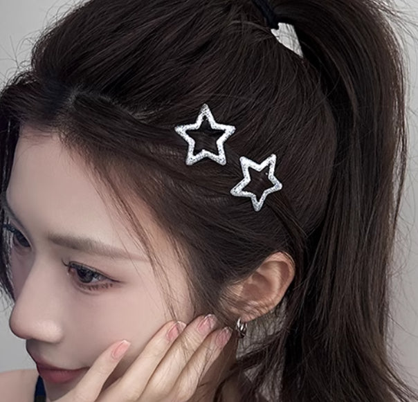Starlight Sparkling Pentagram Hair Clip For Women With Broken Hair BB Clip