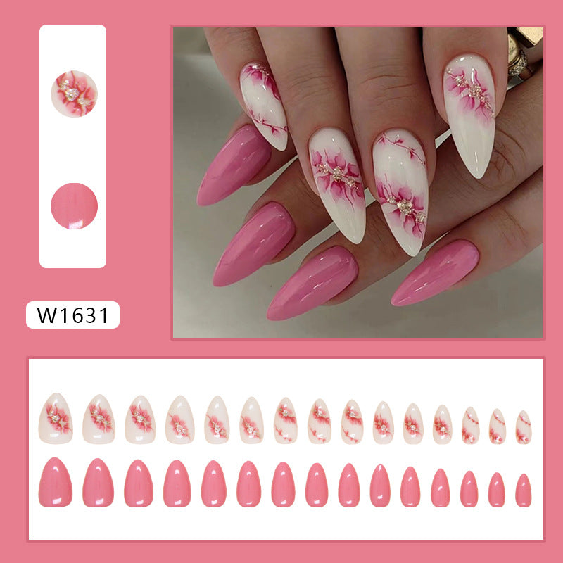 Simple Wear Nail Peach Blossom Detachable