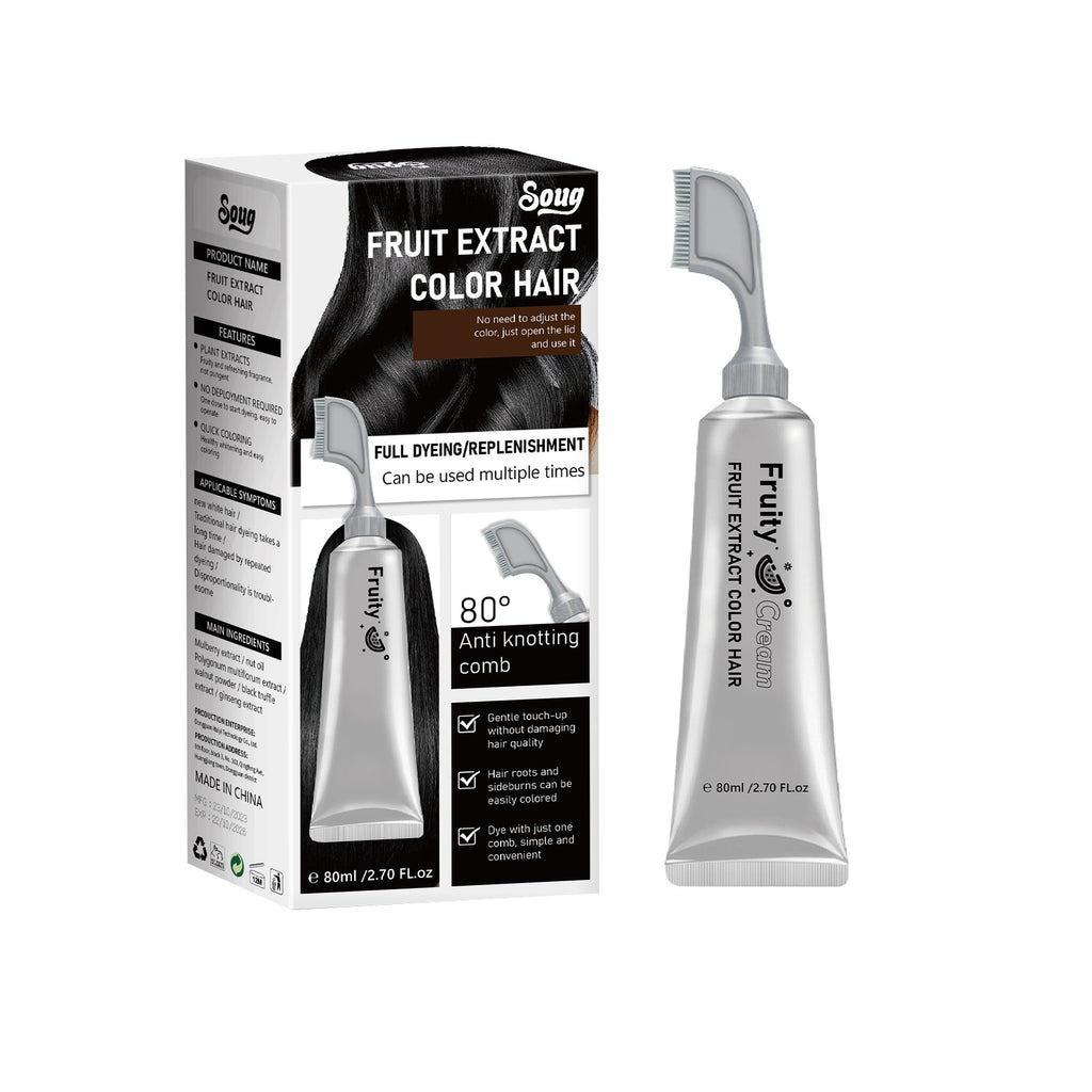 Fruit Comb Plant Hair Dye Black Hair Color Cream When Combed