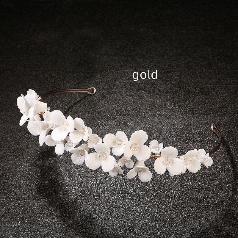 Design White Ceramic Flower Crown Headband