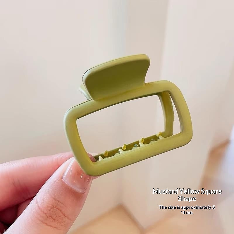 Small Square Clip Caramel-toned Shark Clip Hair Accessory For High Ponytails
