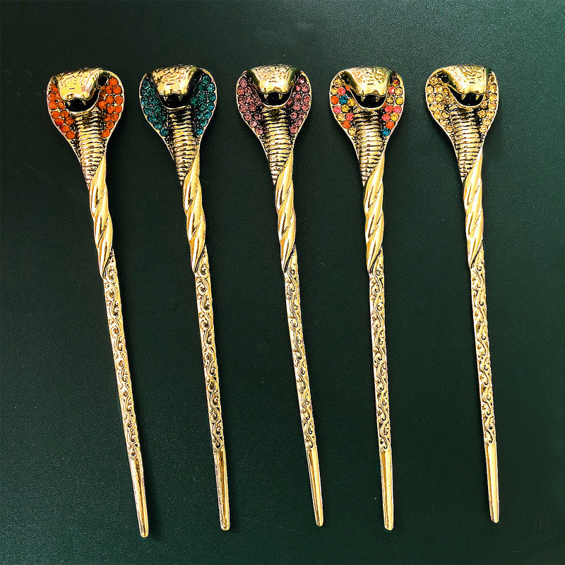 Vintage Cobra Hairpin Diamond Alloy Tiara