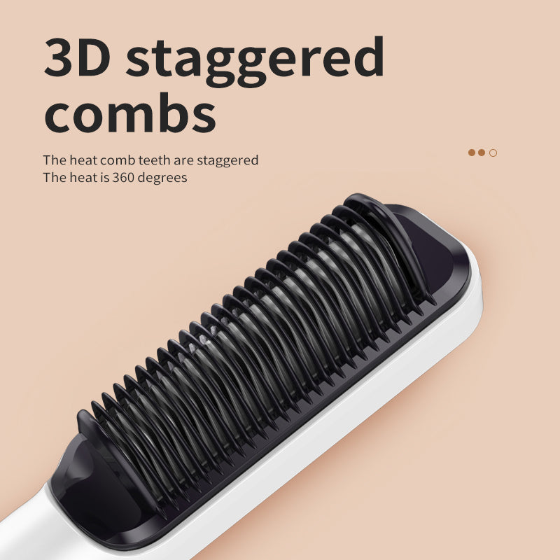 Electric Hot Comb Multifunctional Straight Hair Straightener Comb Negative Ion Anti-Scalding Styling Tool Straightening Brush