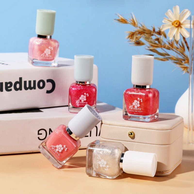 Wutering Water-based Quick-drying Baking-free Long-lasting Tearable Popular Color White Fragrance-retaining Nail Polish