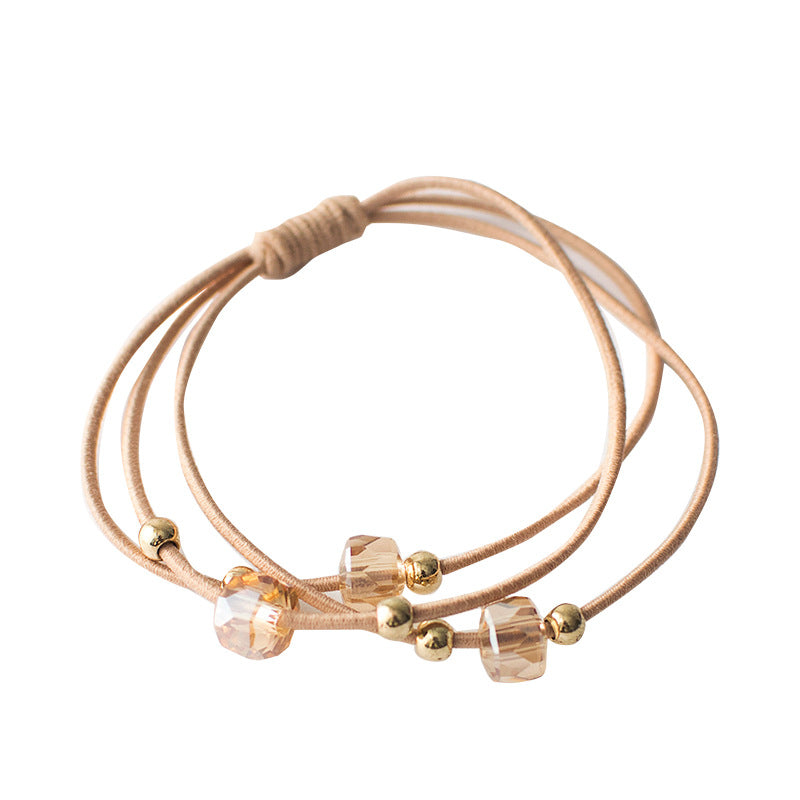 Crystal String Beads Rubber Headband Head Rope