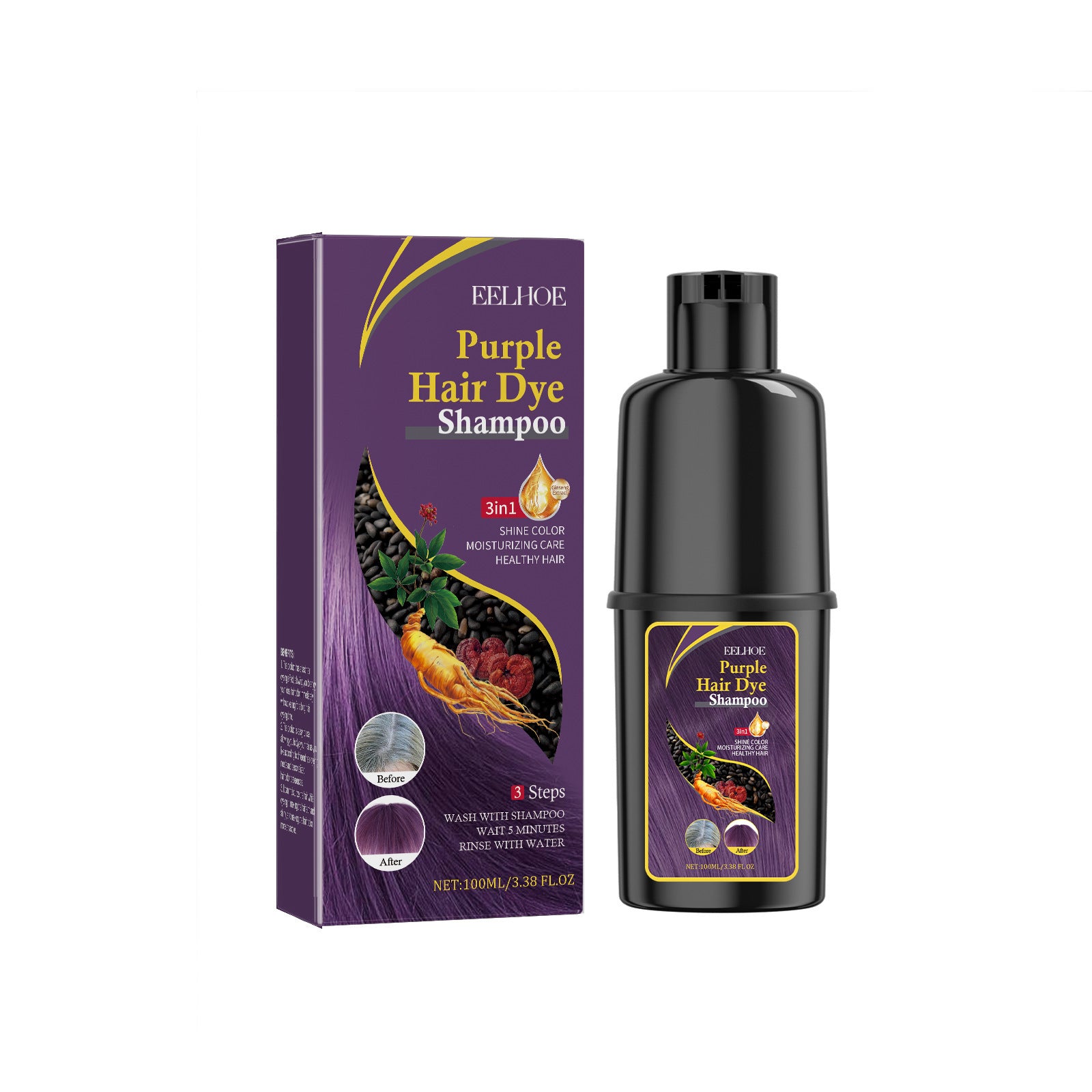 Eelhoe Black Hair Hair Shampoo Mild And Non-irritating Moisturizing