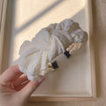 Bubble Crinkle Bow Twist Vintage Gentle Cream Headband