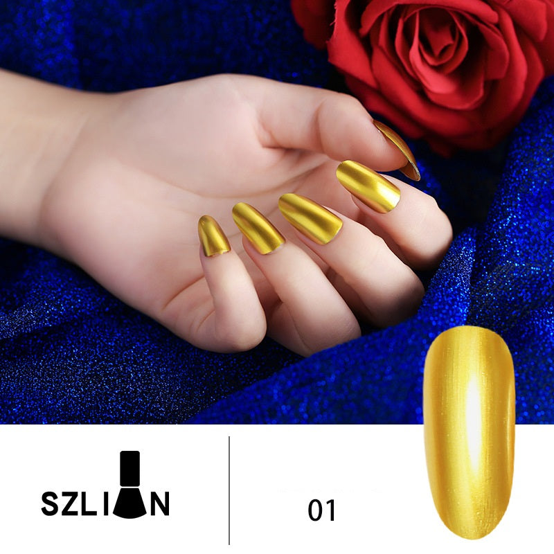 SZLIAN Metallic Silver Lasting Non-Peelable Mirror Nail Polish
