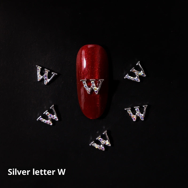 Cooc 26 Letter Alloy Nail Ornament Nail Crystal