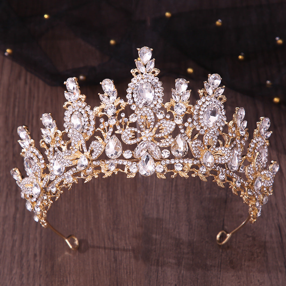 Bridal Crown Headdress Cross Wedding Dress Accessories Luxury Crystal