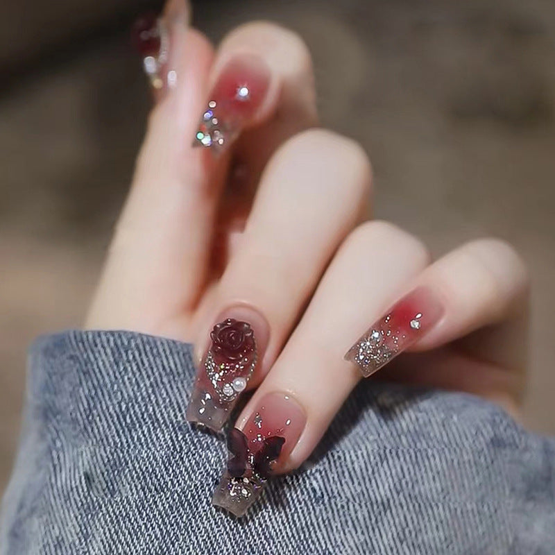 Butterfly Camellia Pearl Combination Nail Sticker