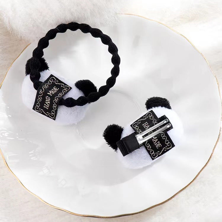 Cute Panda Barrettes Hair Ring Fashion Ornament