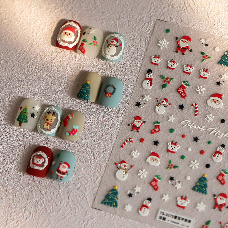 Gilant Night 5D Thin Tough Three-dimensional Nail Stickers Adhesive Nail Sticker Ornament