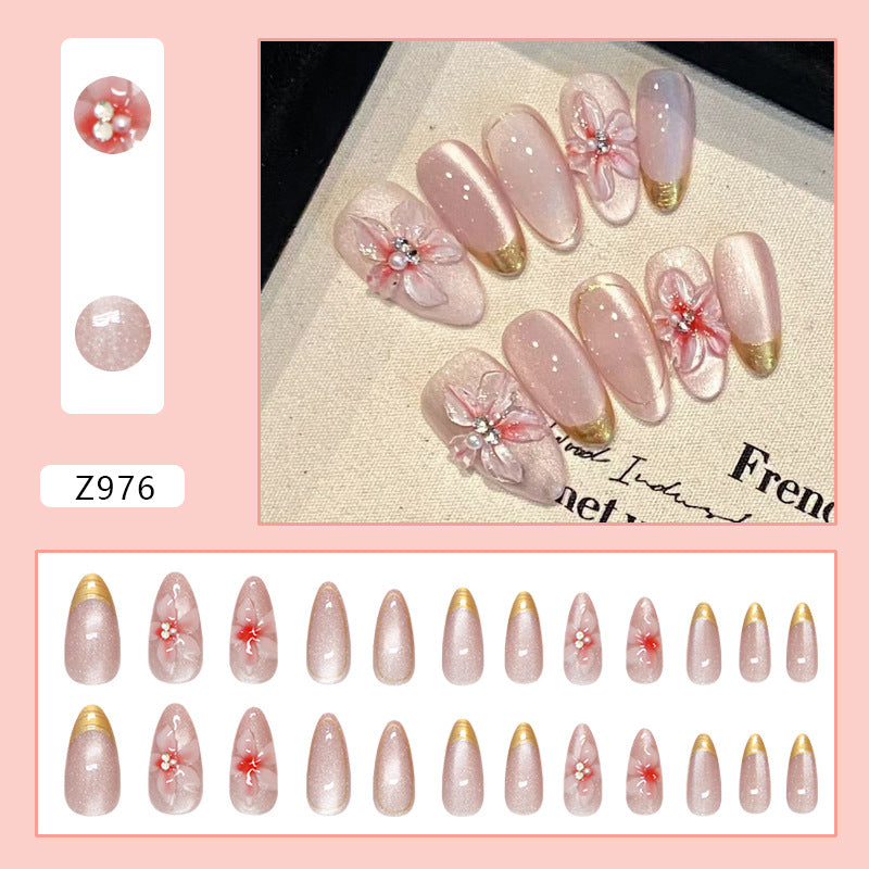 Three-dimensional Carved Cat's Eye Line Wearing Armor Removable Nail Sticker