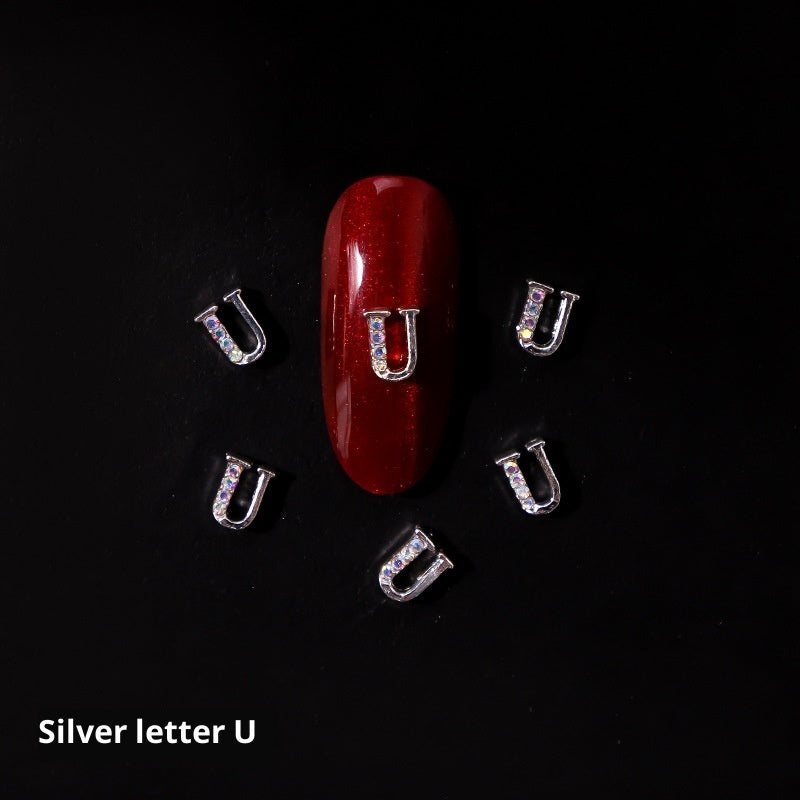Cooc 26 Letter Alloy Nail Ornament Nail Crystal