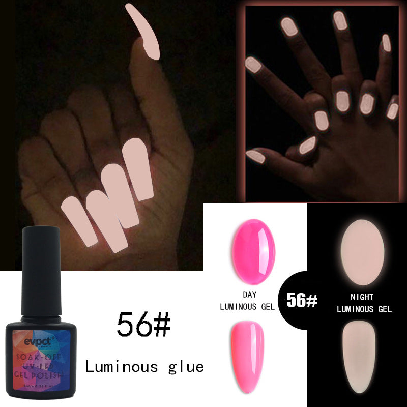 Evpct 6 Colors Luminous Glue Phototherapy Nail Glue UV Polish