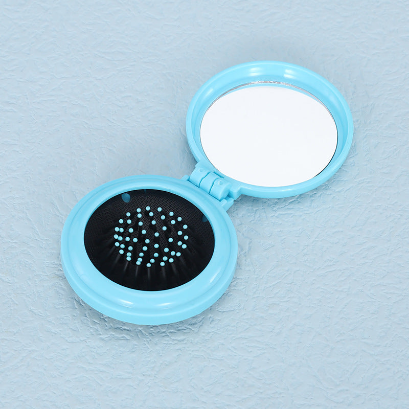 Macaron Mini 2-in-1 Folding Mirror Noodle Comb Airbag Comb