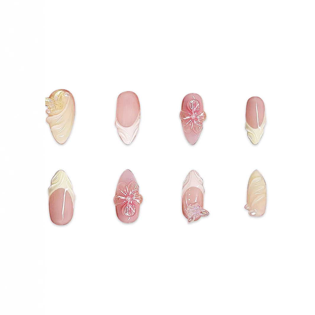Hot Selling Leopard Nail Art Handmade Almond Short