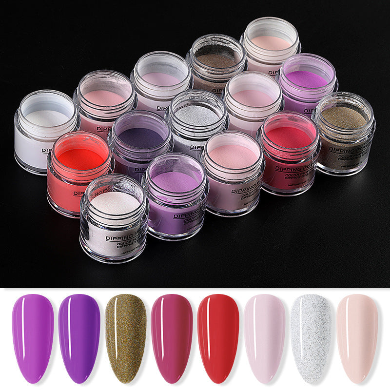 Pinpai Women's Manicure Pure Color Dip Sticky Infiltration Powder