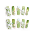 Handmade Wear Nail Painting Heavy Industry Heart Shape With Diamond
