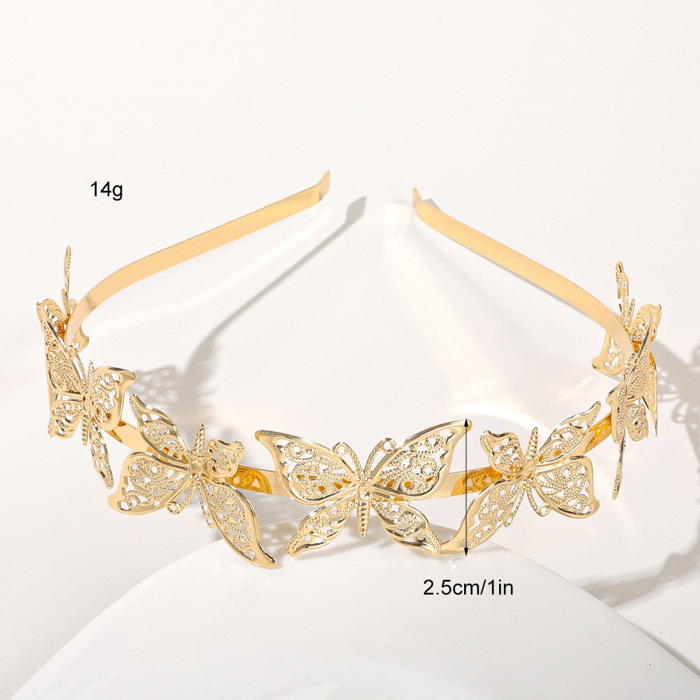 Metal Leaves Headband Bride Hair Clip Headdress