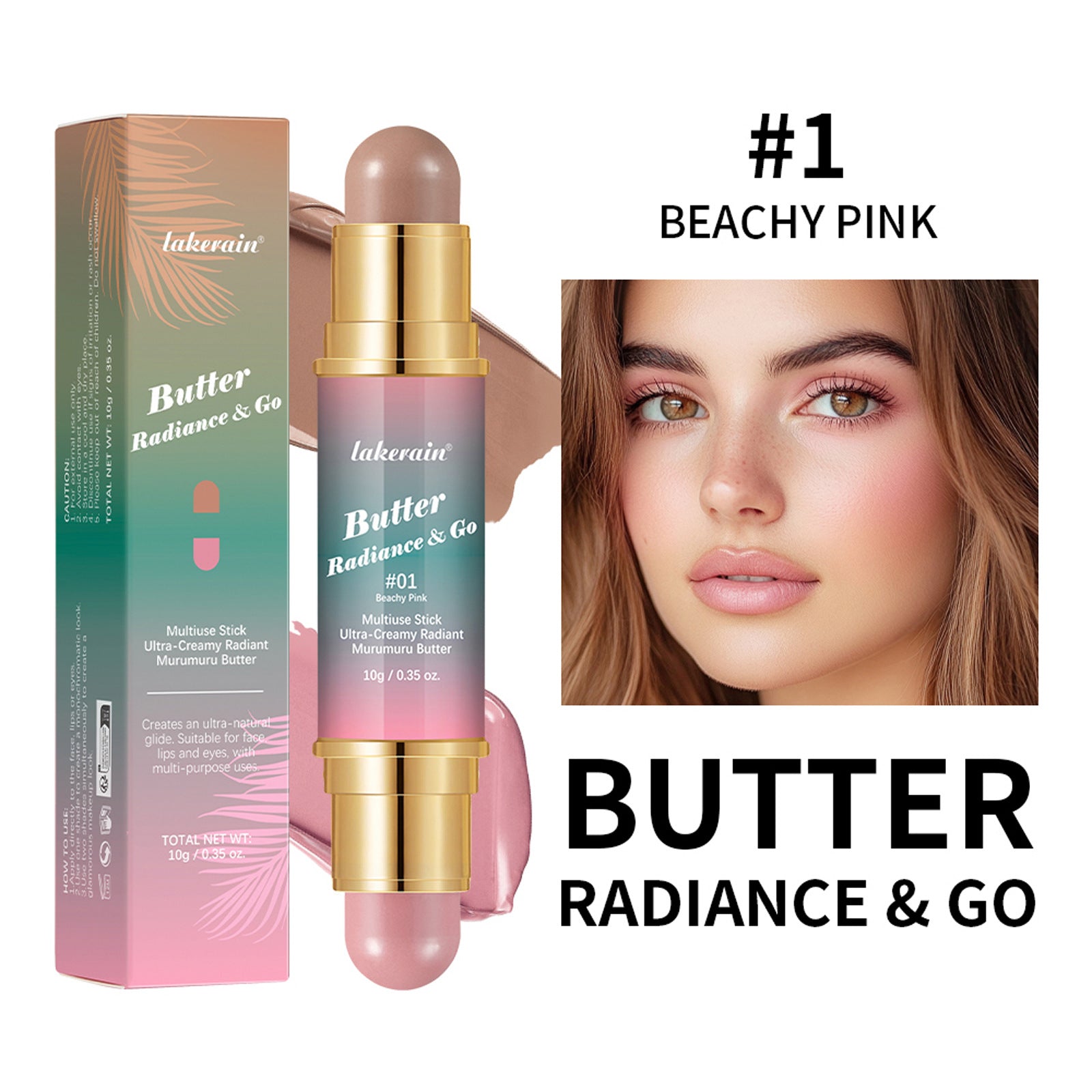 Lakerain Natural Nude Makeup Double-headed Three-dimensional Face Repair Blush Stick