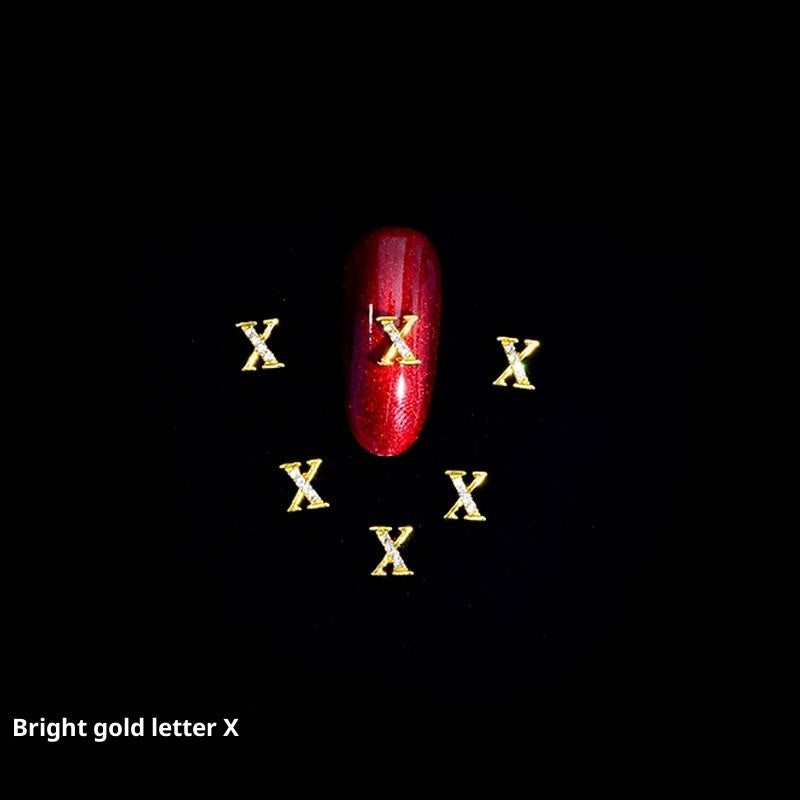 Cooc 26 Letter Alloy Nail Ornament Nail Crystal