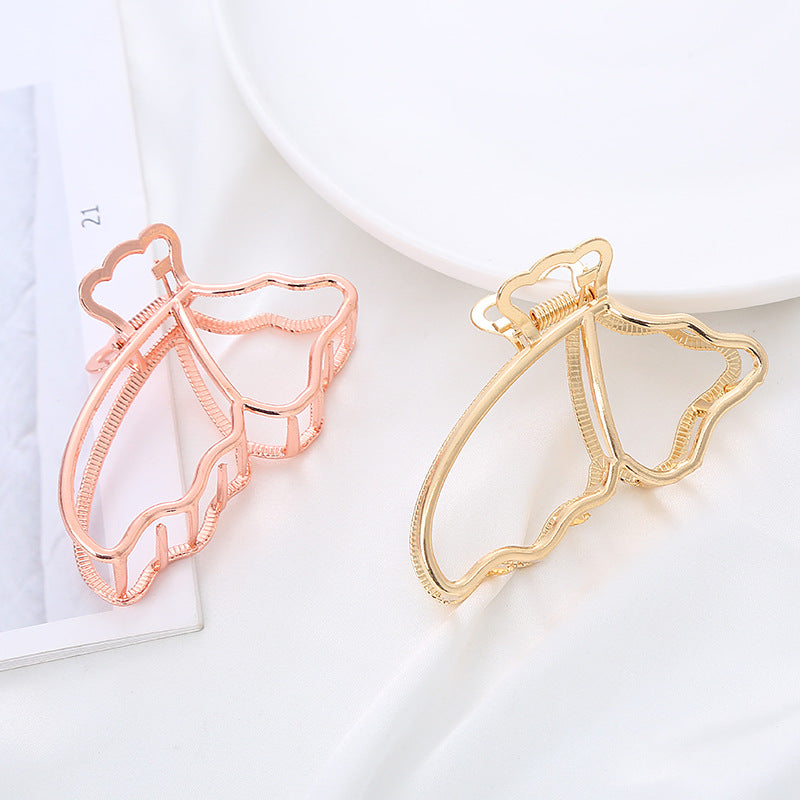 Elegant Tiara Butterfly Grab Clip Hollow Ponytail