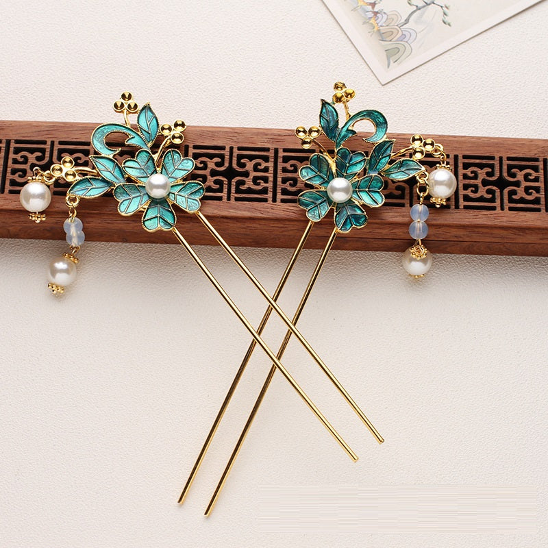 Antique Hairpin Hanfu Accessories Burning Blue Retro Hairpin