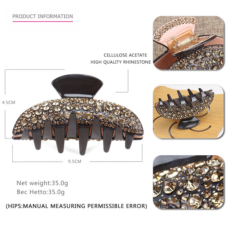 Vintage Rhinestone Women's Cellulose Acetate Sheet Barrettes