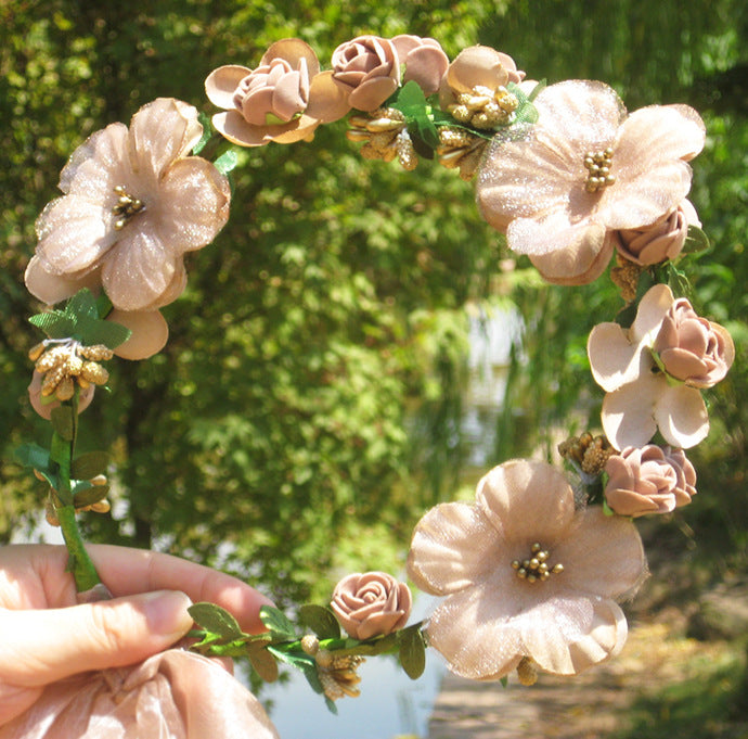 Imitation Rattan Woven Hard Circle Wreath Headgear Korean Style Sen Female Super Fairy