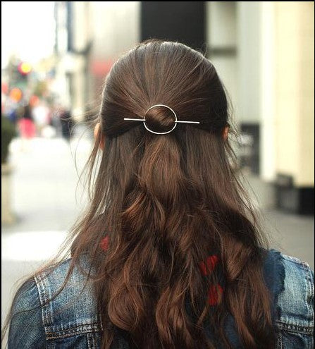 Ladies Geometric Circle Half Pull Hairpin