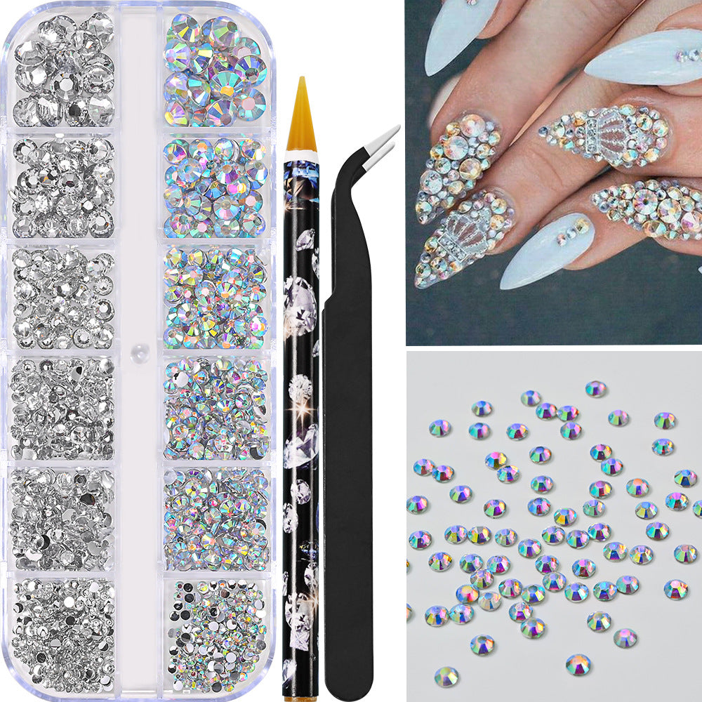 Nail Drill Accessories AB Mixed Color 12 Grid Strip Box Illusion