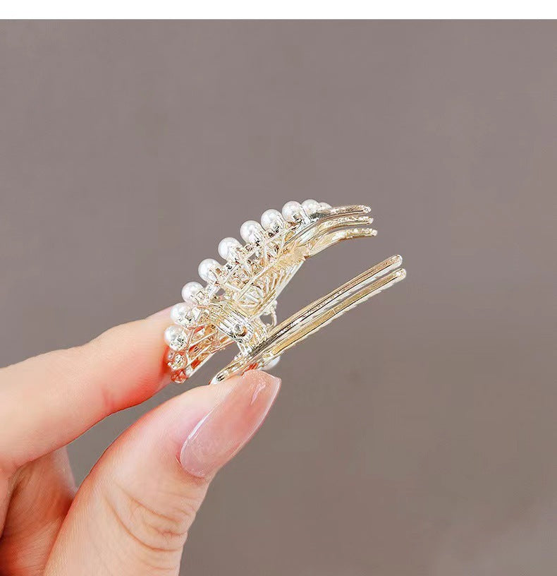 Elegant Pearl Antique Style Fan Hair Clip