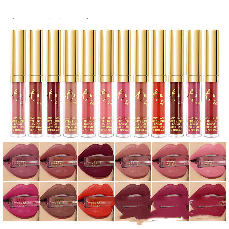 12 Color Matte Lip Gloss Set Matte Long Lasting