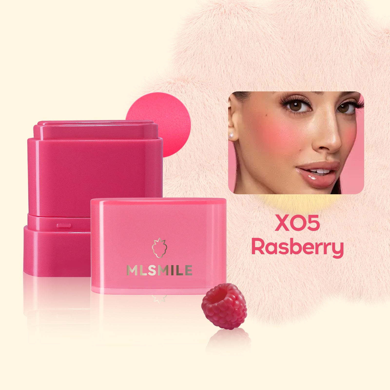 MLSMILE Flat Tube Fruit Blush Stick 2 In 1