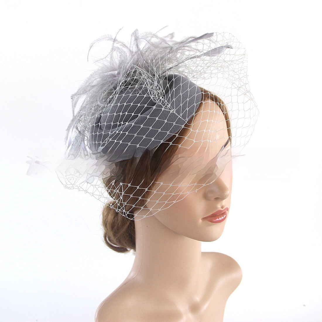 Vintage Bridal Veil Headdress Veil Billycock