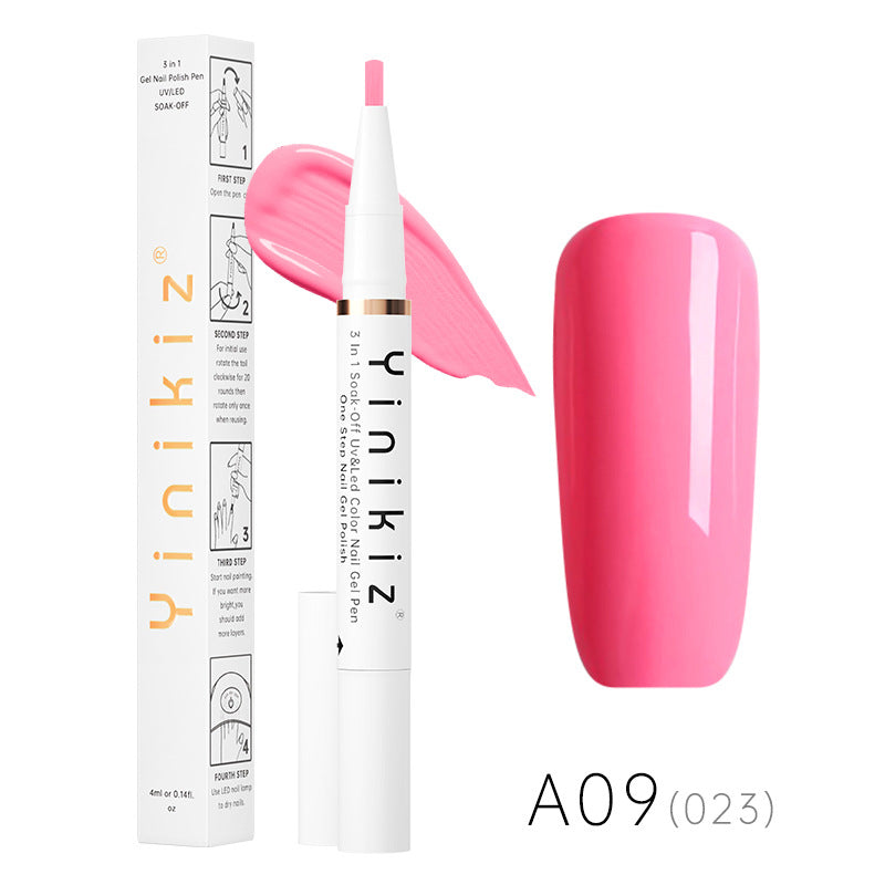 Yinikiz One-Step Glue Lazy Pen White Three-in-one UV Polish Convenient And Fast Beginner Manicure