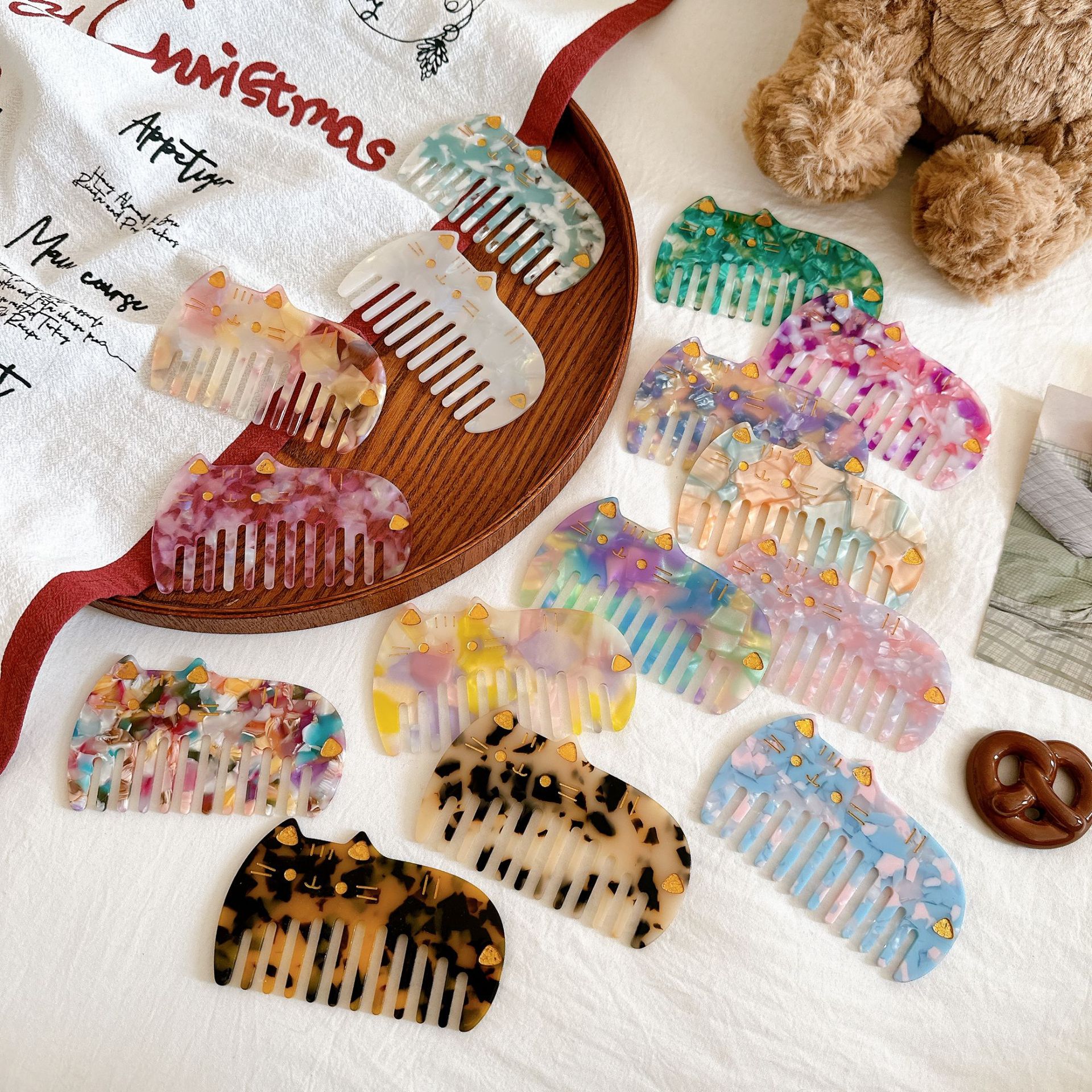 Retro Acetate Portable Cute Cat Comb