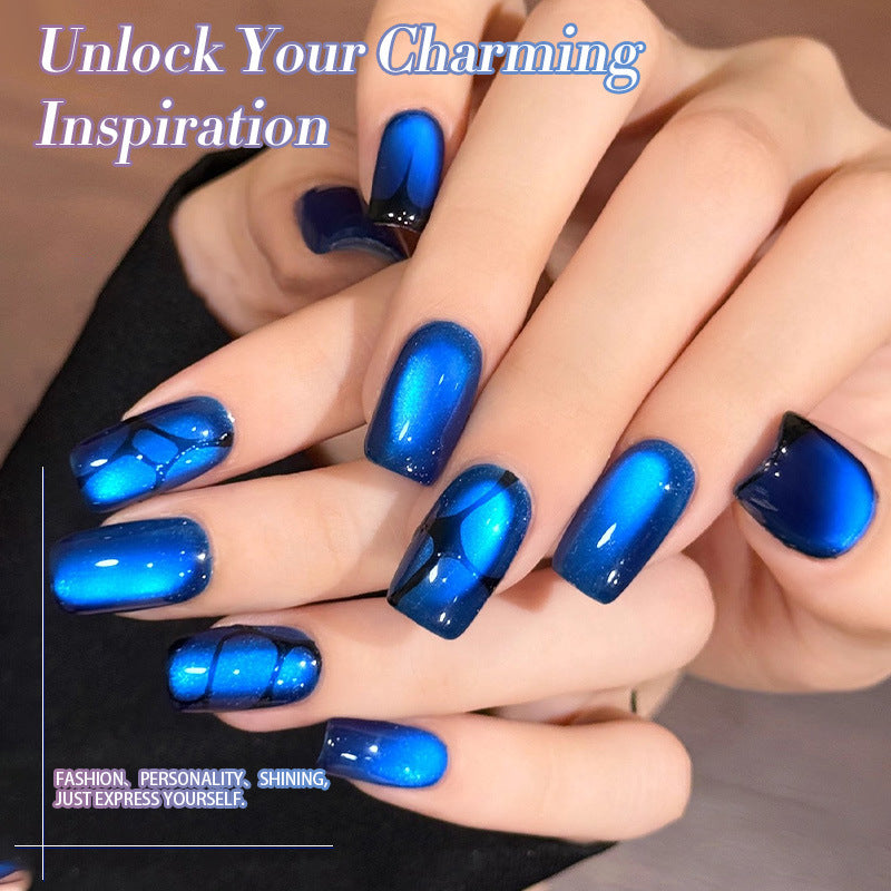 Born Pretty Blue Color Light Cat Eye Polarized Shifting Sand Eye Nail Polish Gel