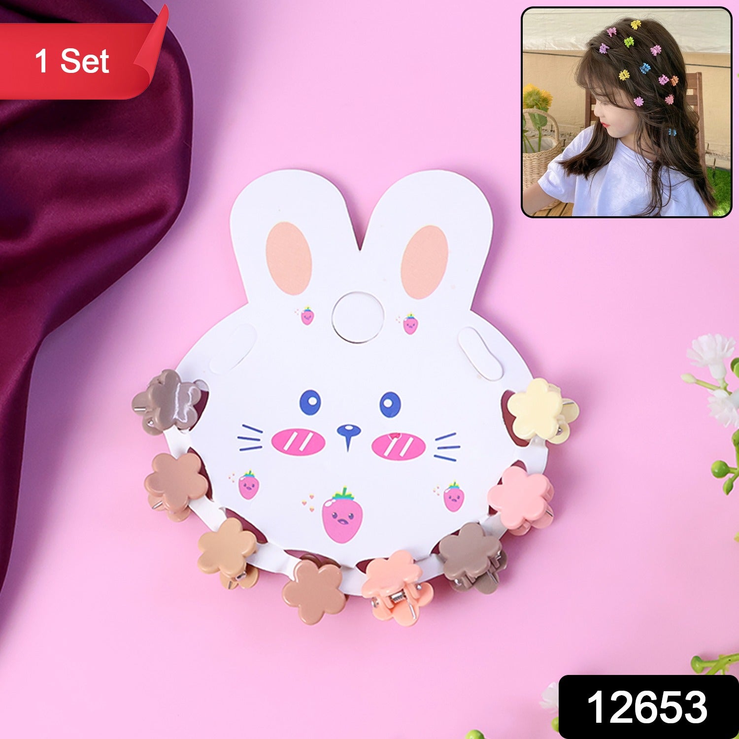 Premium Flower-shaped Mini Hair Claw Clip Set