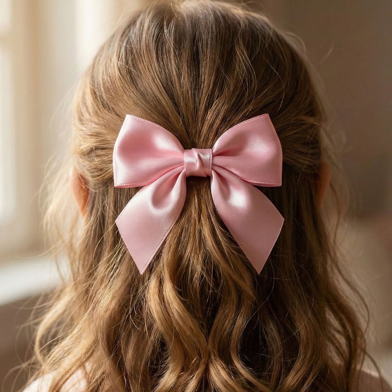 Elegant Satin Hair Bow Clip For Girls  Women (1 Pc)