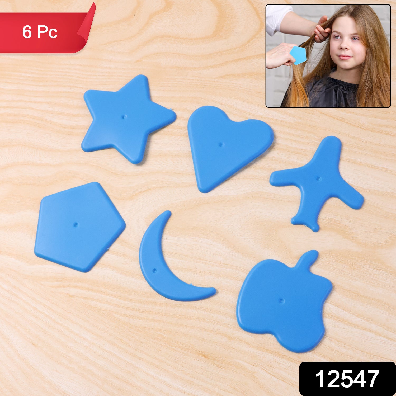 Haircut Design Stencil Set  6-in-1 Safe Hair Trimmer Molds