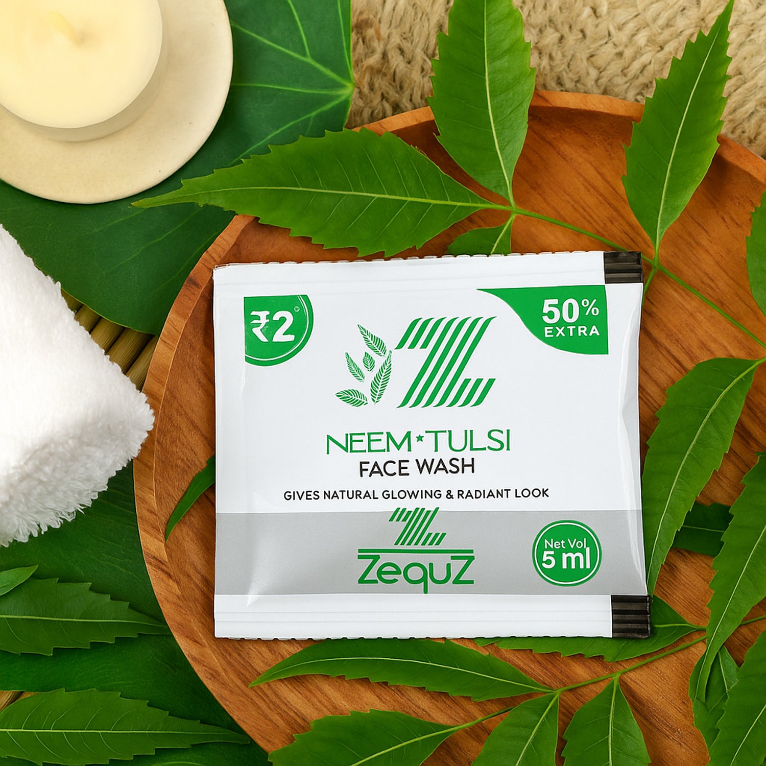 Zequz Neem  Tulsi Herbal Face Wash Sachet (5 Ml  1 Pc)