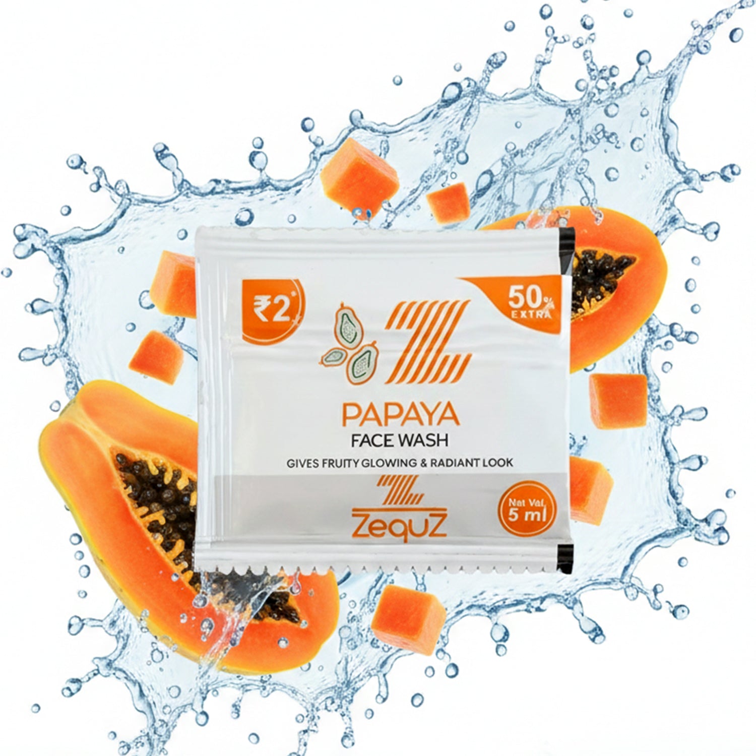 Zequz Papaya Face Wash Sachet (5 Ml  1 Pc)