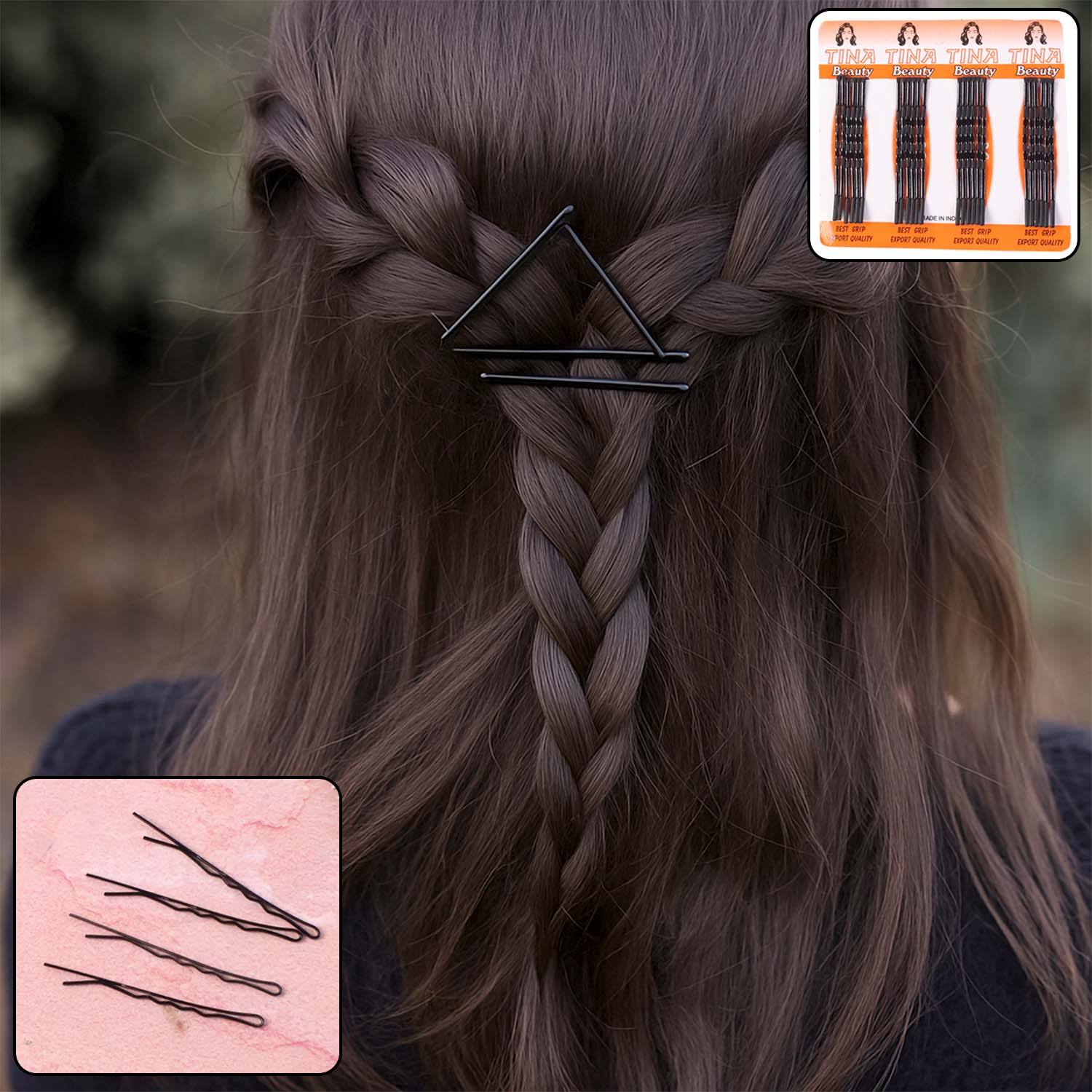 Medium Black Hair Bobby Pins (24 Pc)