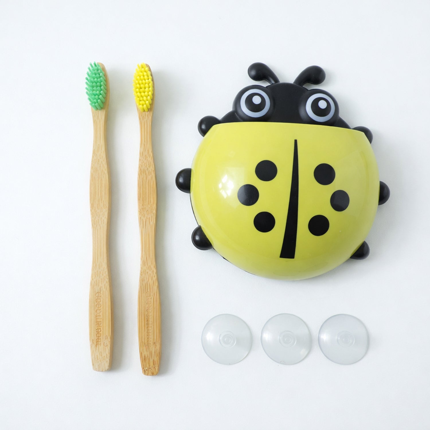 Cute Ladybug Toothbrush Holder With Toothbrush Combo Set